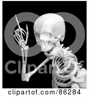 Royalty Free RF Clipart Illustration Of A Smart 3d Human Skeleton With An Idea by Mopic