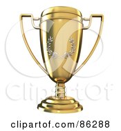 Royalty Free RF Clipart Illustration Of A Gold Laurel Trophy Cup