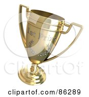 Royalty Free RF Clipart Illustration Of A 3d Golden Laurel Trophy Cup by Mopic