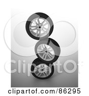 Poster, Art Print Of Stack Of Three Rims And Tires