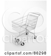 Poster, Art Print Of 3d Silver Shopping Trolley