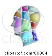 Poster, Art Print Of Human Head With Colorful Sections