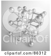 Royalty Free RF Clipart Illustration Of A Network Of Silver Dots On Gray