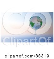 Royalty Free RF Clipart Illustration Of A 3d Earth Dripping Over A Sunrise