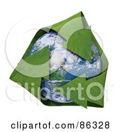 Poster, Art Print Of 3d Recycle Globe With Green Leaf Arrows