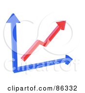 Poster, Art Print Of 3d Red And Blue Arrow Chart