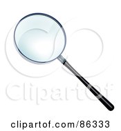 Royalty Free RF Clipart Illustration Of A 3d Black Handled Magnifying Glass