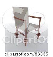 3d Modern Chair With Beige Fabric And Knotted Legs