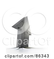 Royalty Free RF Clipart Illustration Of A 3d Concrete Arrow Breaking Through A Surface by Mopic