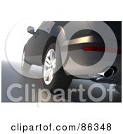 Royalty Free RF Clipart Illustration Of A Rear Side View Of The Exhaust Pipe On A Car by Mopic