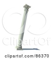 Royalty Free RF Clipart Illustration Of A Leaning 3d White Column by Mopic