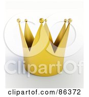 Poster, Art Print Of 3d Golden Kings Crown With Balls At The Tips