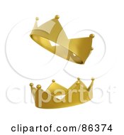 Digital Collage Of Two Golden Royal Crowns