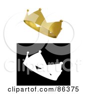 Digital Collage Of A 3d Gold Crown And Black And White Version