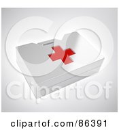 Royalty Free RF Clipart Illustration Of A White 3d First Aid Kit With A Red Cross