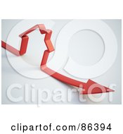 Royalty Free RF Clipart Illustration Of A Red Arrow Forming The Shape Of A House by Mopic