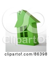 Poster, Art Print Of 3d Green Residential Home Over White And Gray