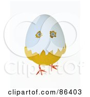 Poster, Art Print Of 3d Baby Chick With Eye Holes Through An Egg Shell