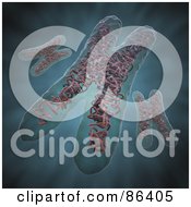Royalty Free RF Clipart Illustration Of 3d Chromosomes Floating Over Blue