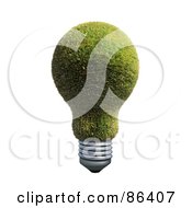 Royalty Free RF Clipart Illustration Of A Grassy Electric Light Bulb by Mopic #COLLC86407-0155