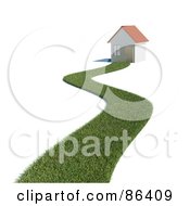 Grassy Path Leading To A 3d Home