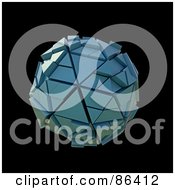 Poster, Art Print Of Blue 3d Sphere Made Of Triangular Particles