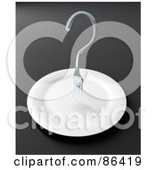 Royalty Free RF Clipart Illustration Of A Question Mark Fork Over A Plate