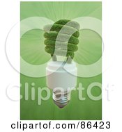 Poster, Art Print Of 3d Grassy Electric Spiral Light Bulb