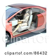Royalty Free RF Clipart Illustration Of A Dummy Driving A Doorless Vehicle by Mopic