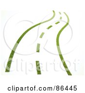 Poster, Art Print Of 3d Grassy Road With Dotted Lines