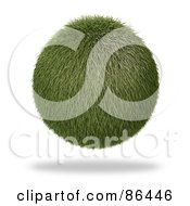 Poster, Art Print Of Floating 3d Grass Orb With A Shadow