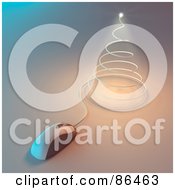 Royalty Free RF Clipart Illustration Of A Computer Mouse Cable Forming A Spiral Christmas Tree by Mopic