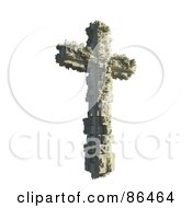 Poster, Art Print Of 3d Crucifix Formed Of Beige Blocks