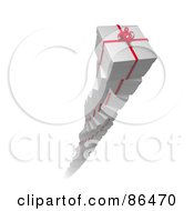 Poster, Art Print Of Twisting Pile Of Red And White Presents Emerging From White