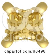 Royalty Free RF Clipart Illustration Of An Aerial View Of Four 3d Gold People Holding Hands On Linked Puzzle Pieces