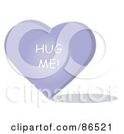 Poster, Art Print Of Purple Candy Heart With A Hug Me Message