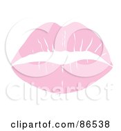 Royalty Free RF Clipart Illustration Of A Lipstick Smooch Kiss In Pastel Pink by Pams Clipart