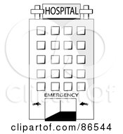Poster, Art Print Of Tall Black And White Hospital Entrance