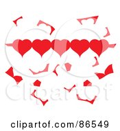 Poster, Art Print Of Row Of Paper Hearts With Scraps