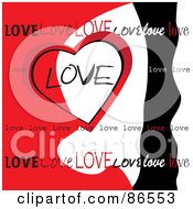 Poster, Art Print Of Red White And Black Love Heart Background