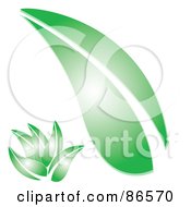 Royalty Free RF Clipart Illustration Of A Digital Collage Of Shiny Green Leaves