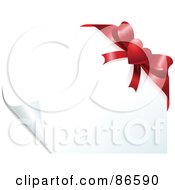 Poster, Art Print Of Page Turning On A White Background With A Red Heart Bow