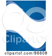 Royalty Free RF Clipart Illustration Of A White Wave Through A Blue Background