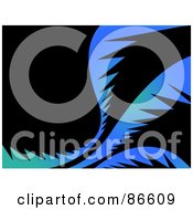 Royalty Free RF Clipart Illustration Of A Gradient Blue Palm Wave On Black