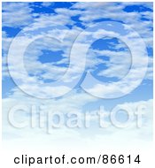 Poster, Art Print Of Cloudscape With White Clouds Over Blue