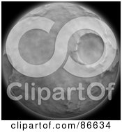 Royalty Free RF Clipart Illustration Of A Glowing Moon With A Crater by Arena Creative