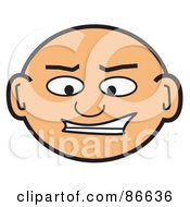 Royalty Free RF Clipart Illustration Of A Bald Mans Face by Arena Creative