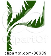 Poster, Art Print Of Dark Green Palm Wave Design On White