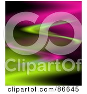 Royalty Free RF Clipart Illustration Of A Wavy Pink And Green Blur Background
