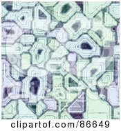 Poster, Art Print Of Background Of Abstract Green And Purple Circuits